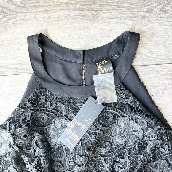 NWT Rock & Shine Black Lace Halter Neck Flared  Dress - Picture 5 of 15